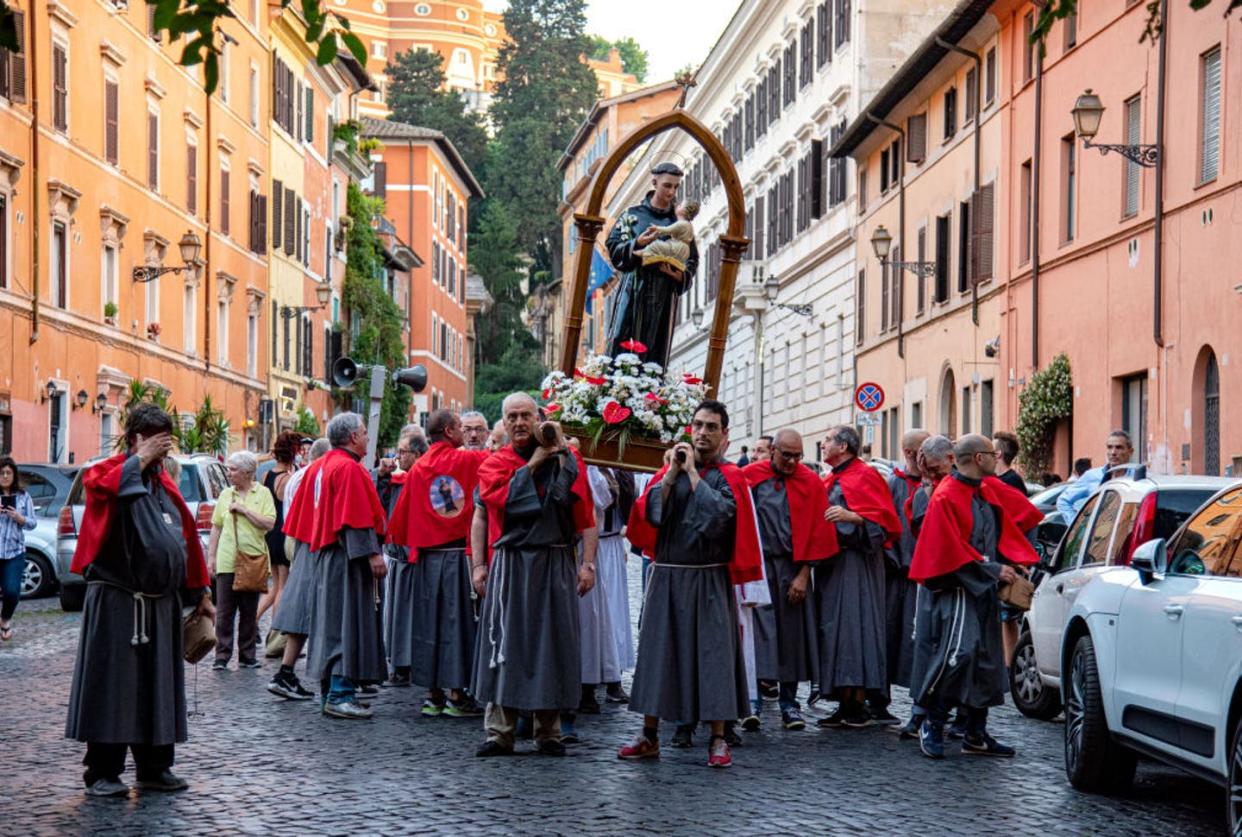 <span class="caption">Bearers carry the relic and the statue in honor of St. Anthony of Padua during a procession in Rome, Italy. St. Anthony of Padua was proclaimed a doctor of the church in 1946.</span> <span class="attribution"><span class="source">Stefano Montesi - Corbis/Getty Images Europe via Getty Images</span></span>