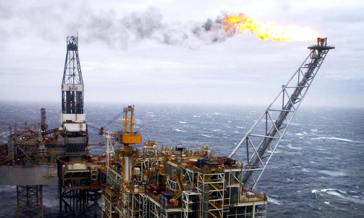 <span>An oil rig in the North Sea, where Perenco owns 363 offshore wells.</span><span>Photograph: Danny Lawson/PA</span>