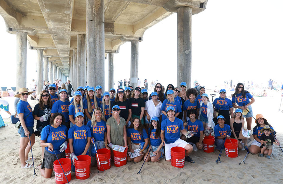 Ian Somerhalder attends a beach clean-up with the Shiseido Blue Project and WSL PURE during the 2022 US Open of Surfing in Huntington Beach, California, on Aug. 03, 2022.