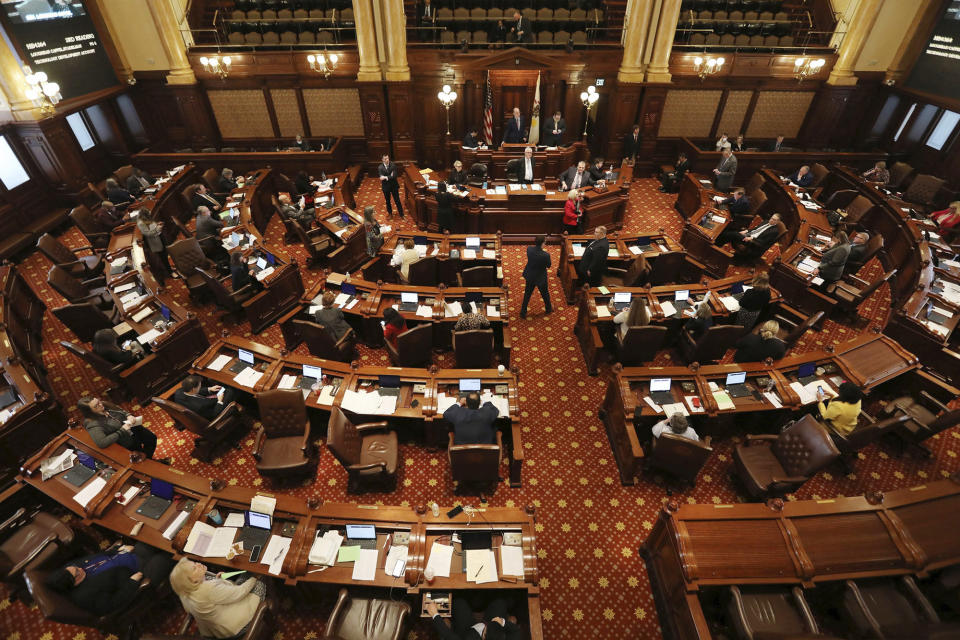 Senate hearing at the State Capitol building in Springfield, Illinois, on April 7, 2022. (Antonio Perez/ Chicago Tribune/Tribune News Service via Getty Images)