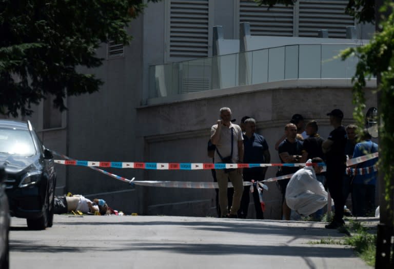 Un dispositivo policial en torno a la embajade de Israel en Belgrado, el 29 de junio de 2024 (OLIVER BUNIC)