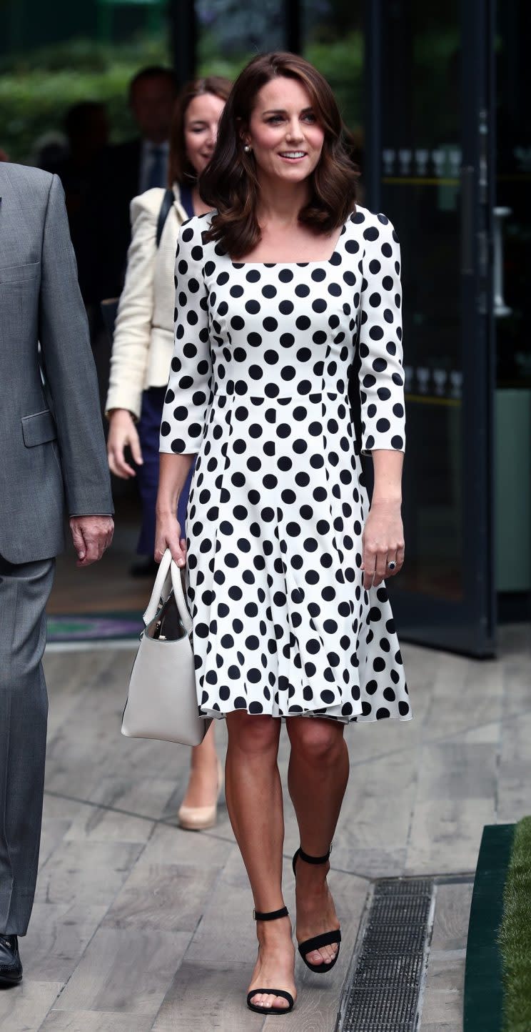 Kate donned a polka dot dress by Dolce & Gabbana [Photo: PA]