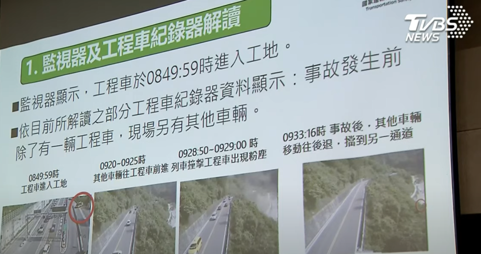 監視器紀錄工程車進入工地前後畫面。（圖／TVBS）