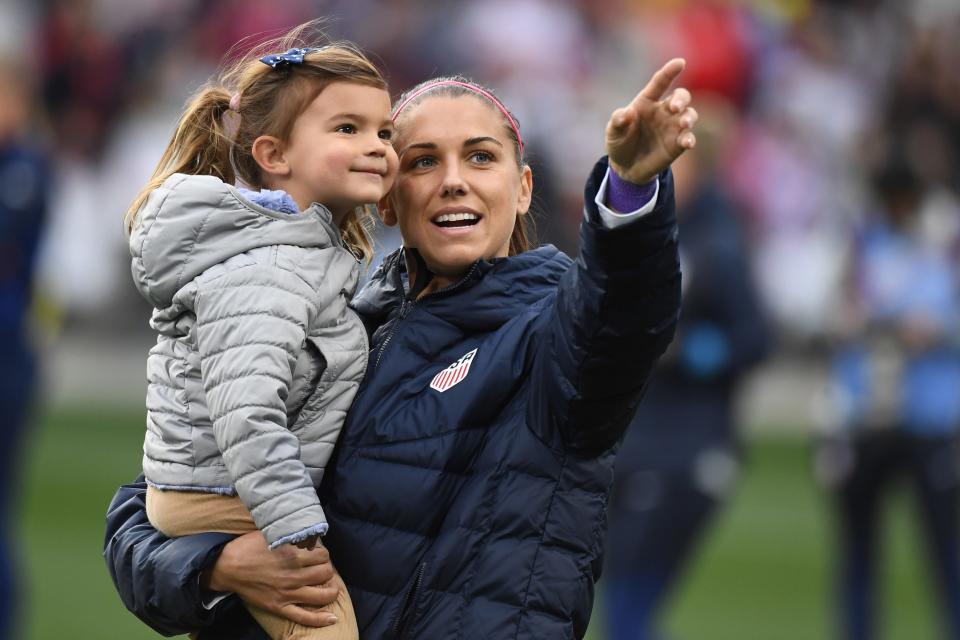 Three-year-old Charlie might be the daughter of USWNT forward Alex Morgan, but her favorite player is USWNT defender Emily Fox.