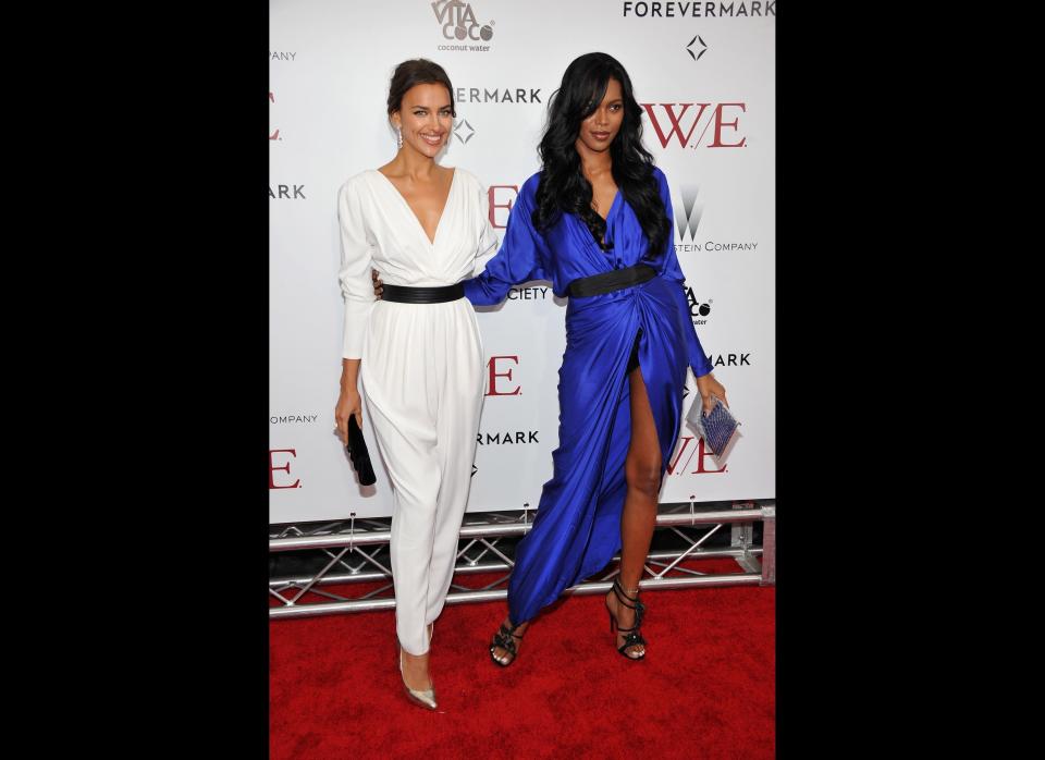 NEW YORK, NY - JANUARY 23:  Irina Shayk (L) and Jessica White attend The Weinstein Company with The Cinema Society & Forevermark  premiere of 'W.E.' at the Ziegfeld Theater on January 23, 2012 in New York City.  (Photo by Theo Wargo/Getty Images)