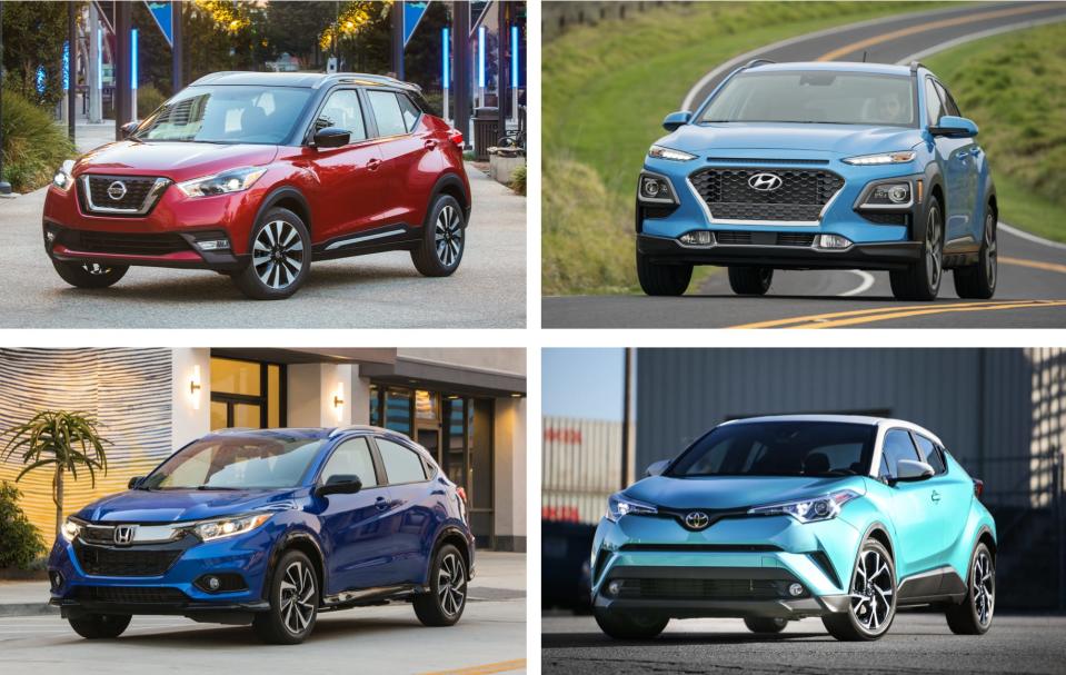 2018 nissan kicks 2020 hyundai kona honda hr-v toyota c-hr