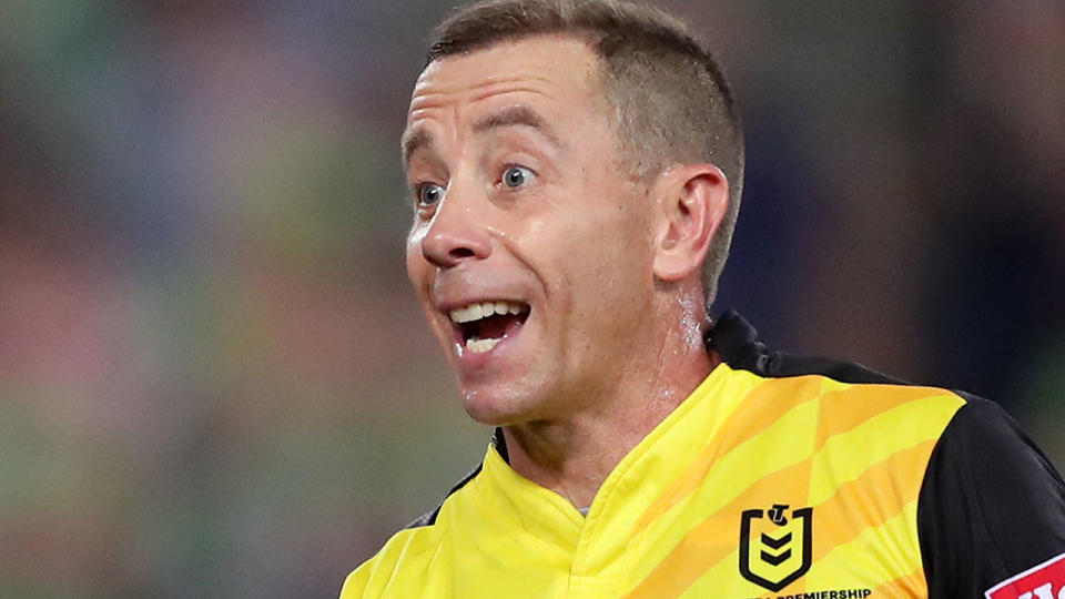 Ben Cummins, pictured here refereeing in the NRL grand final.