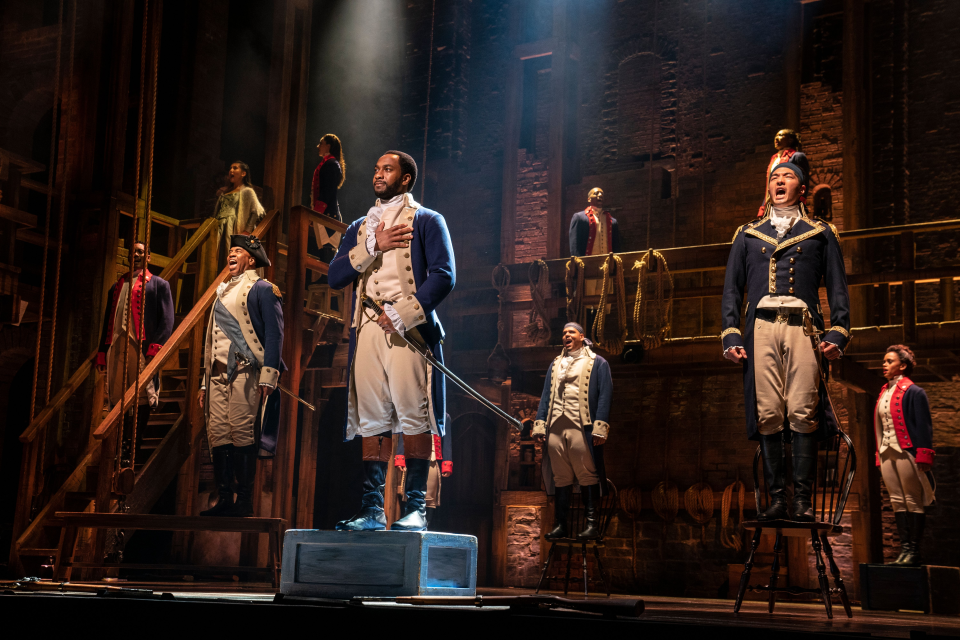 Hamilton weaves the story America's founding father in the award-winning Broadway musical. PHOTO: Joan Marcus 2022