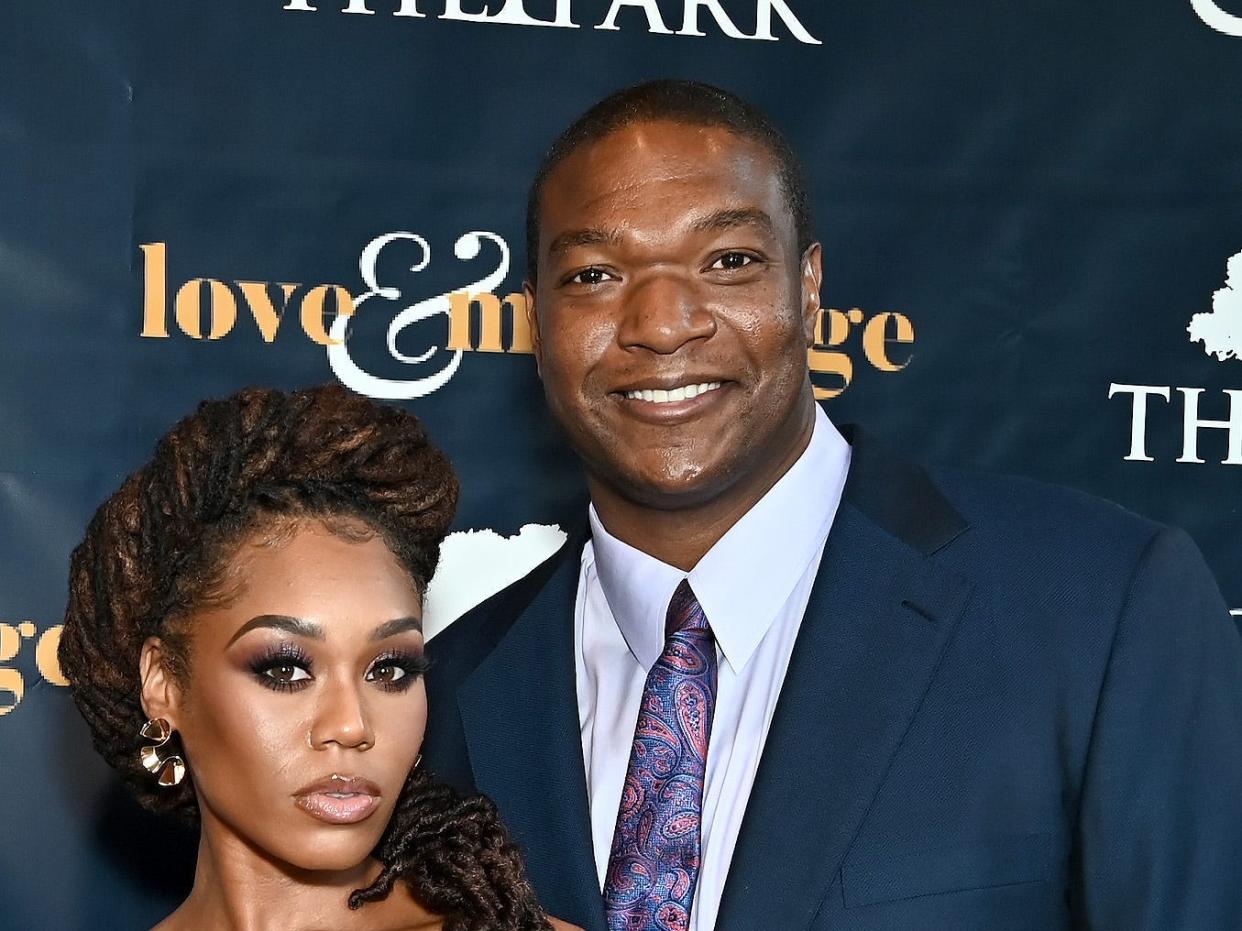 Cast members Monique Samuels and Chris Samuels at the "Love & Marriage: DC" screening at The Park At 14th on May 13, 2022 in Washington, DC.