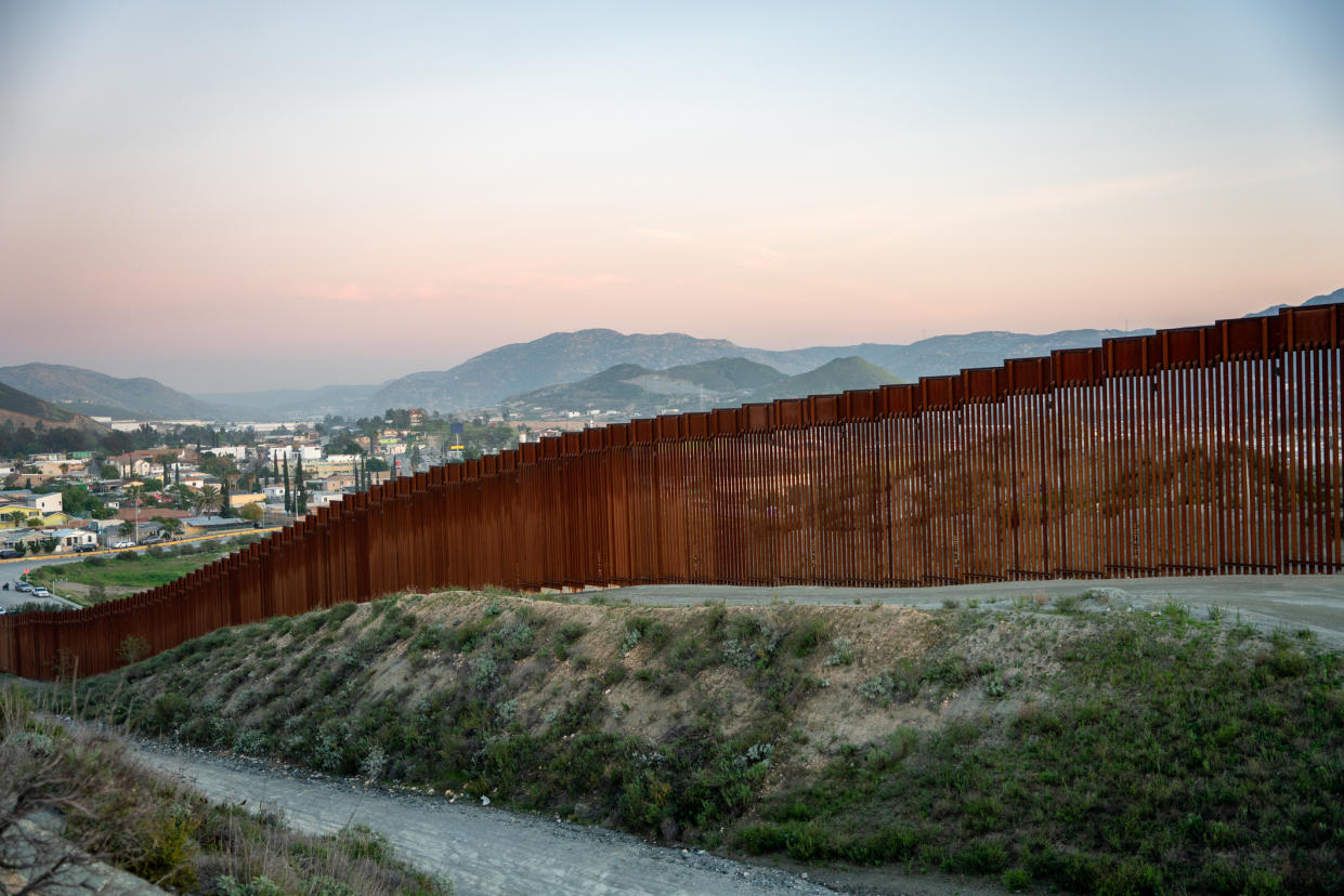  International Border Wall Between Tecate California and Tecate Mexico . 