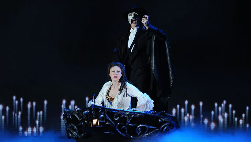 The cast of “The Phantom Of The Opera” performs at the 67th Tony Awards, on Sunday, June 9, 2013, in New York. “The Phantom of the Opera” is leaving Broadway on April 16.