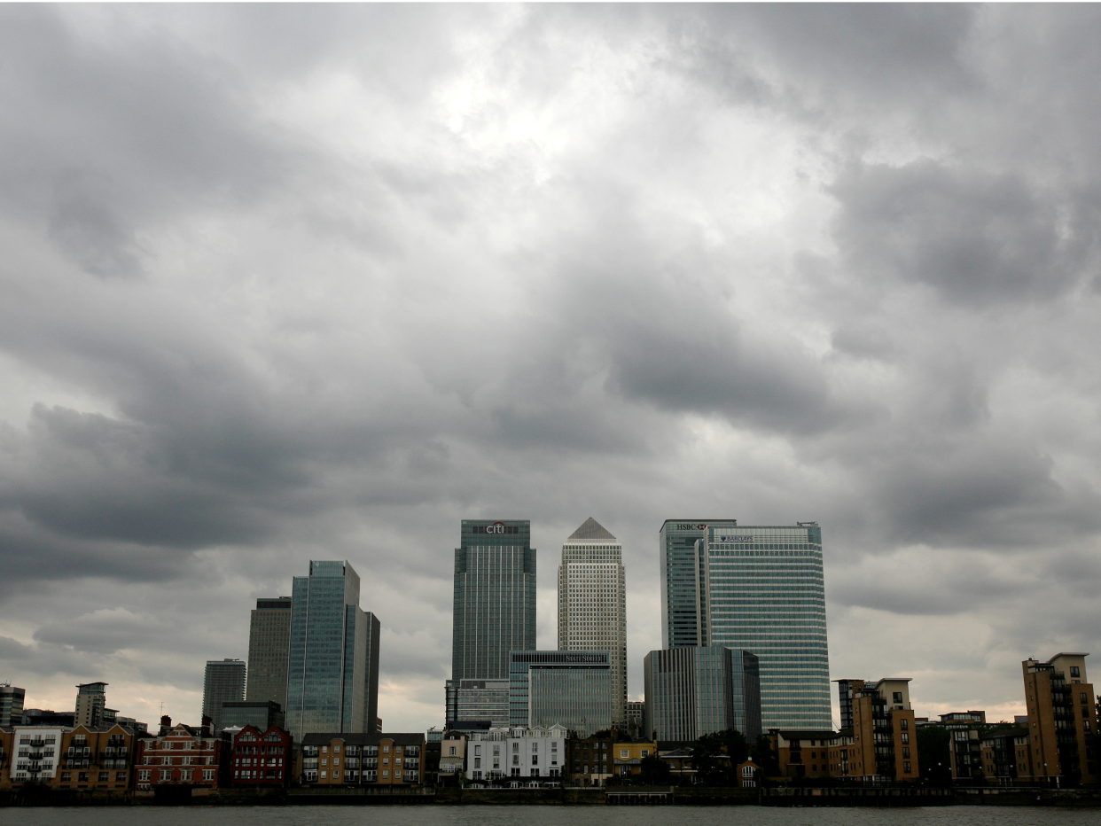 Canary Wharf storm