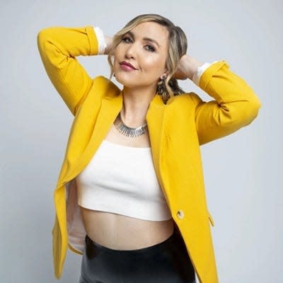 Comedian Taylor Tomlinson performs June 16, 2022, at Four Winds Field at Coveleski Stadium in South Bend as part of the &#x00201c;Fully Loaded Comedy Festival.&quot;