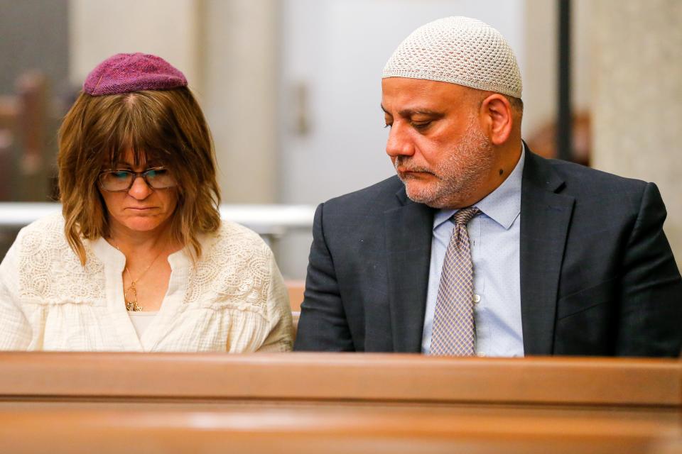 Imam Imad Enchassi and Rabbi Vered Harris attend an Oklahoma City Council meeting Tuesday at City Hall.