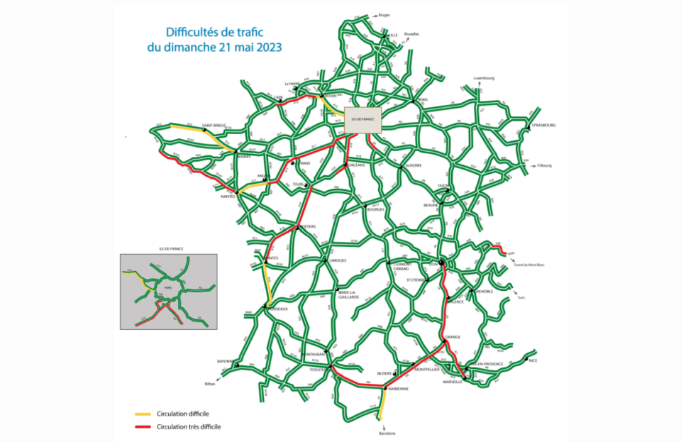 Dans ses prévisions pour le weekend de l’Ascension, Bison Futé prévoyait une journée extrêmement difficile sur les routes du pays.