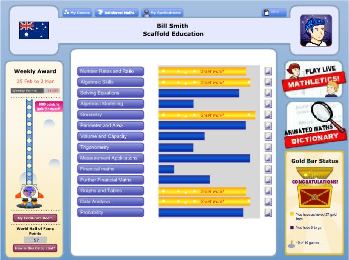 There have been 15 billion correct answers on this online maths tuition course (Mathletics coyly don't tell us how many wrong answers there have been). The subscription service lets children from around the world compete with one another to be best at maths - safely away from the playground, where being good at maths can be fatal. (Image: Mathletics)