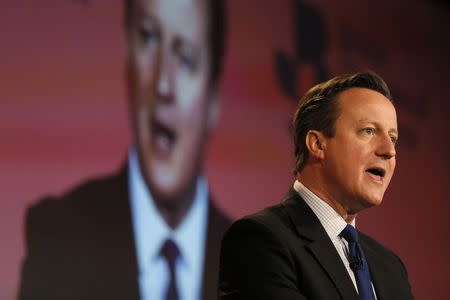 Britain's Prime Minister David Cameron speaks at the British Chambers of Commerce annual meeting in central London February 10, 2015. REUTERS/Stefan Wermuth