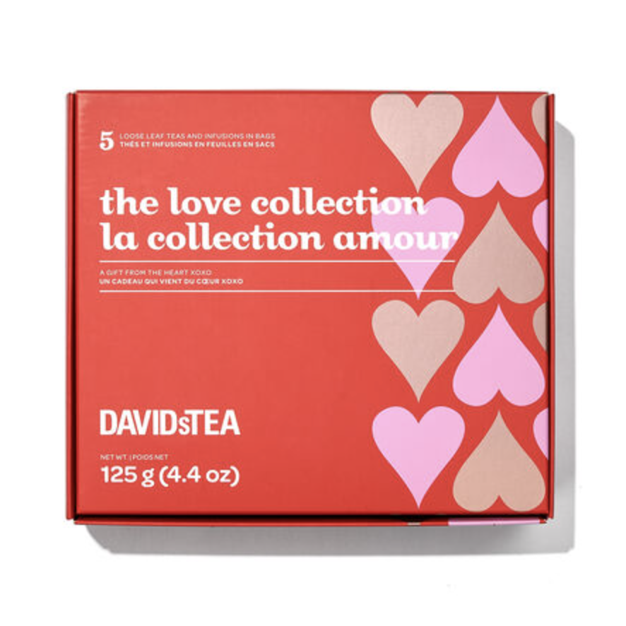 The Love Collection Tea Sampler in red heart box (Photo via DavidsTea)