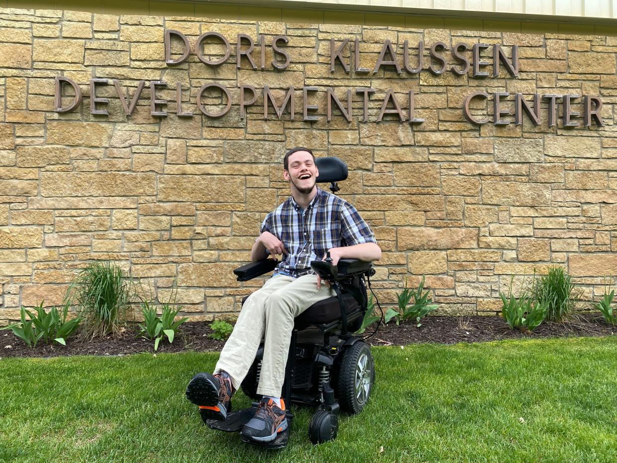 Noah McGlynn, a 2022 graduate of Doris Klaussen Developmental Center, is pictured on Thursday, May 26, 2022.