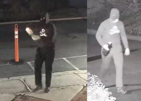 The Bloomfield Police Department is looking for a man who threw a Molotov cocktail at the front door of the  Temple Ner Tamid in Bloomfield at 3:19 a.m. on Sunday