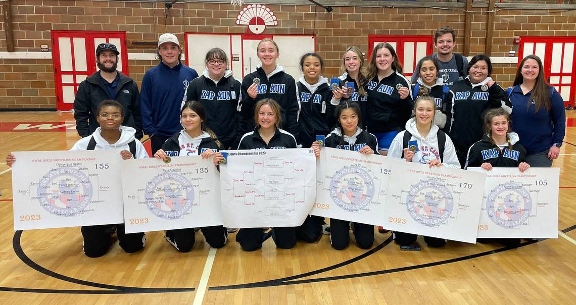 The Kapaun Mt. Carmel girls wrestling team won its first City League team championship on Saturday.