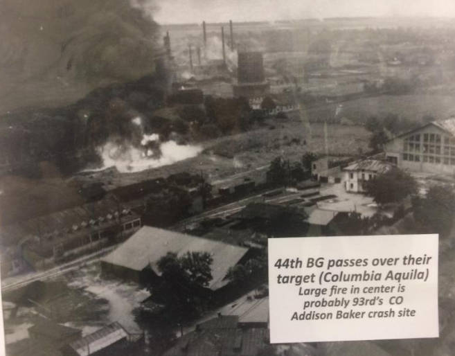 The Columbia Aquila refinery in Ploiesti, site of the “Hell’s Wench” crash. Lt. Col. Addison Baker was the pilot of the B24, on which Sgt. William Wood served as gunner.