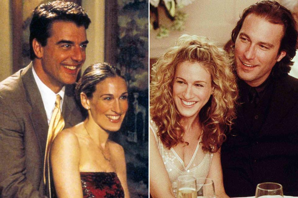 <p>Moviestore/Shutterstock ; HBO/ Courtesy: Everett</p> Left: Chris Noth and Sarah Jessica Parker in 