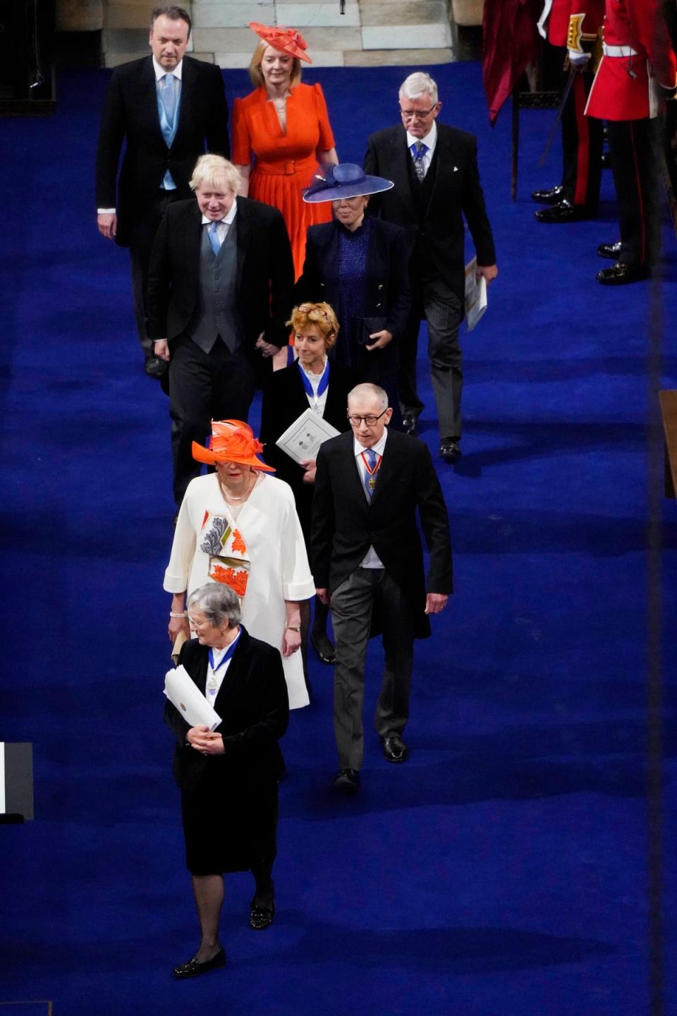 Carrie Johnson, Boris Johnson, Liz Truss and Hugh O’Leary, Philip May and Theresa May (Getty Images)