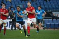 Rugby Union - Italy v Wales - Six Nations Championship - Stadio Olimpico, Rome - 5/2/17 Wales' George North runs in to score a try Reuters / Alessandro Bianchi Livepic