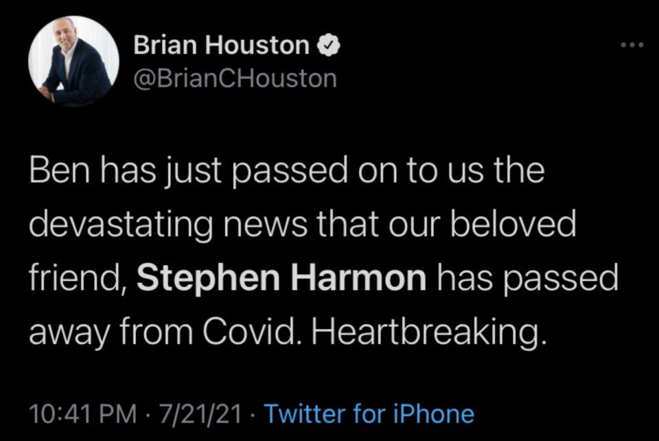 The Hillsong founder mourned the news on Twitter before later deleting the post. Source: Twitter