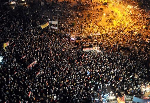 Thousands of Egyptians gather in Cairo's landmark Tahrir Square for a rally in support of newly-elected Egyptian President Mohamed Morsi on July 10. Egypt's Supreme Constitutional Court froze a presidential decree reinstating the Islamist-led parliament, hours after the lower house convened in defiance of the judiciary and military