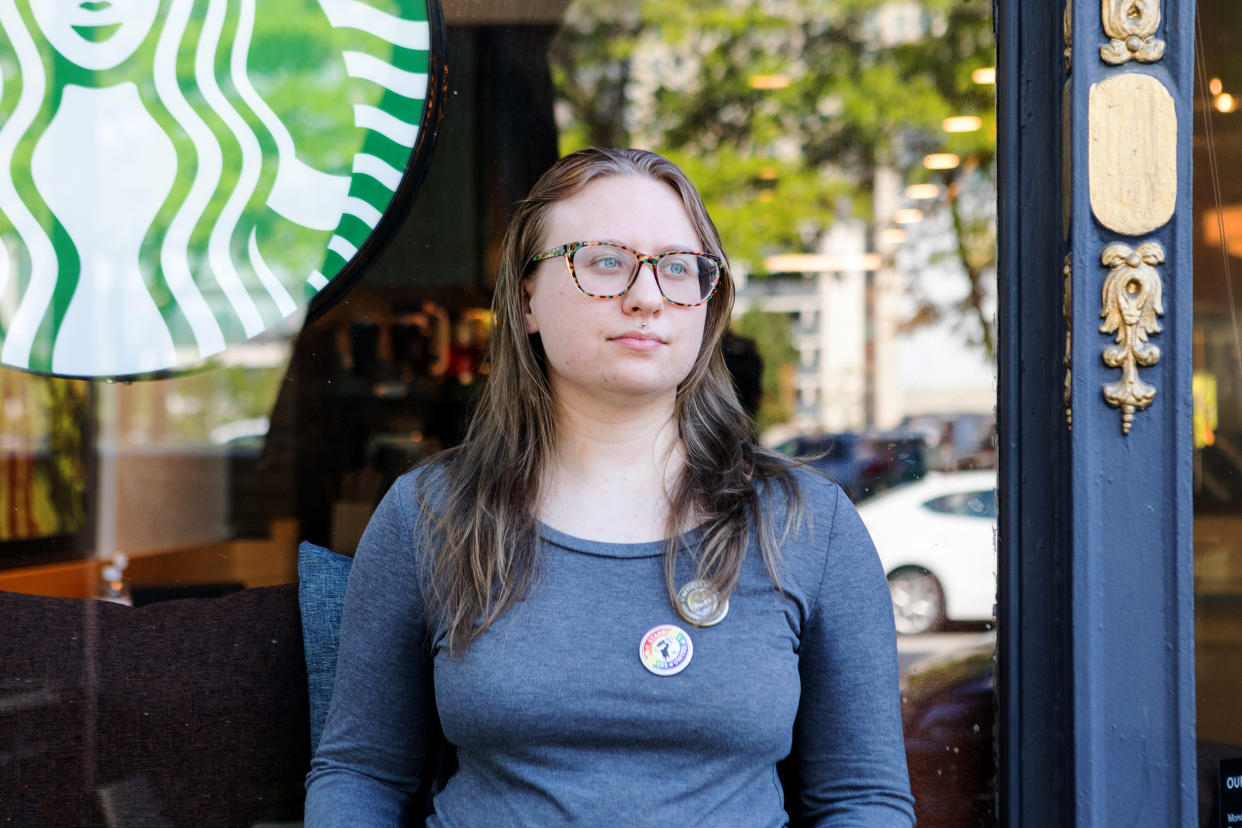 Starbucks coffee supervisor Maddie Vanhook, in Cleveland, on May 19, 2022. (Amber N. Ford for NBC News)
