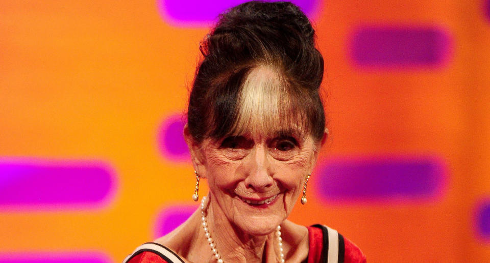 June Brown during filming for the Graham Norton Show at the London Studios, London.  (Photo by Ian West/PA Images via Getty Images)