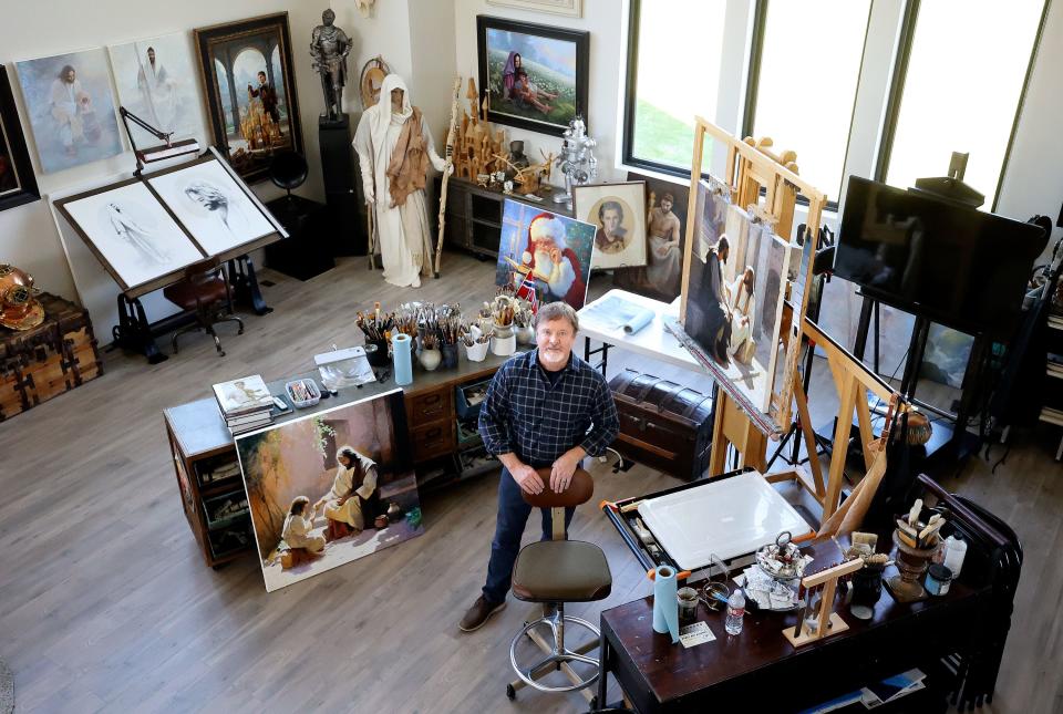 Artist Greg Olsen poses for a portrait in his home studio in Heber on Monday, Oct. 9, 2023. | Kristin Murphy, Deseret News