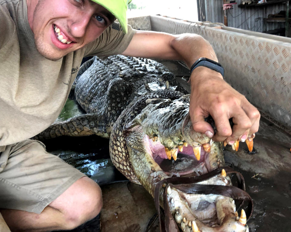 The 22-year-old admits his friends call him ‘Danish crocodile Dundee’ for his daring social media posts with dangerous wildlife. Pic by Niels Jensen/Caters News