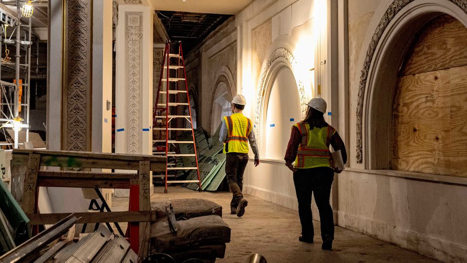 The NMWA's Great Hall is pictured during renovations on February 15, 2023. - Andrew Harnik/AP