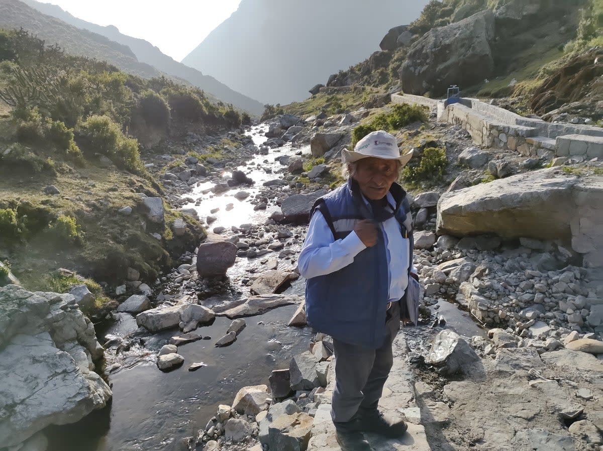 Gregorio Rios, 74, oversaw the renovation of the vast network of canals above the town of San Pedro de Casta (Practical Action)