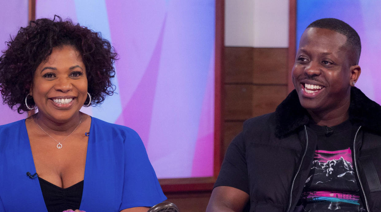 Brenda Edwards and her son Jamal on Loose Women in 2021.