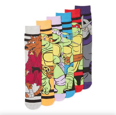 A set of six “Teenage Mutant Ninja Turtles” socks