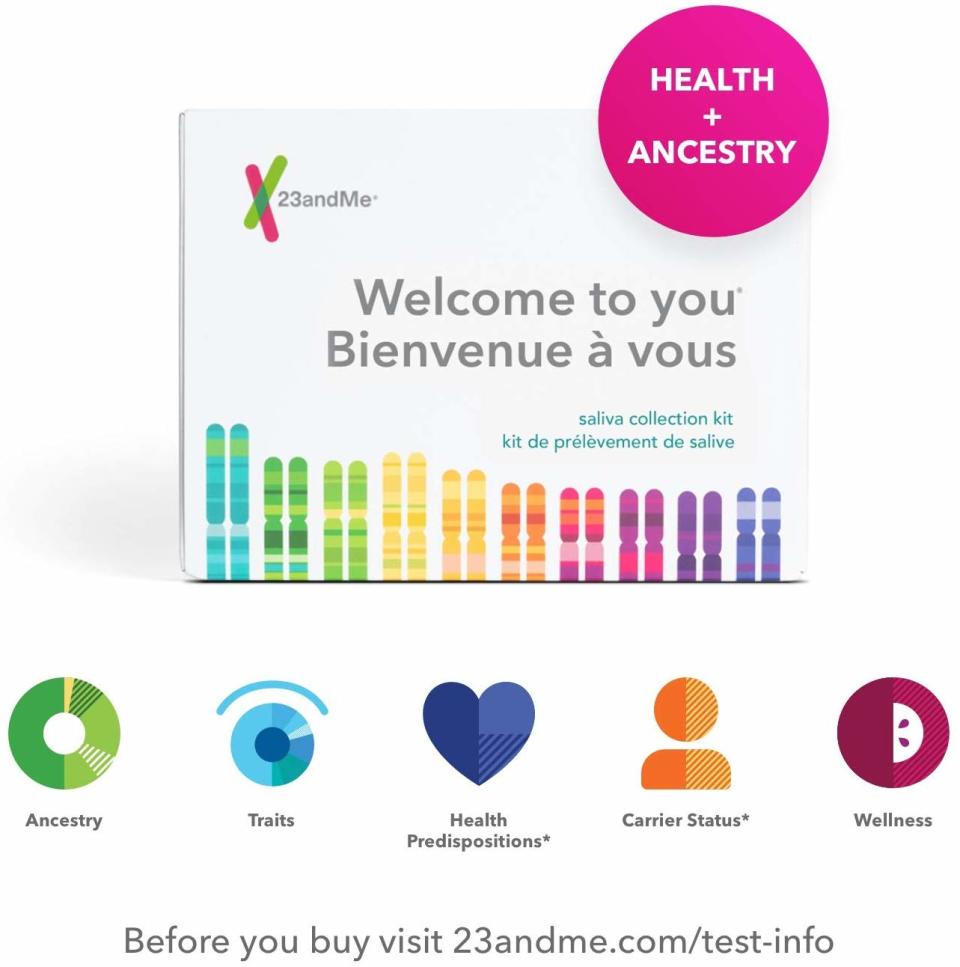 23andMe Health + Ancestry Service: Personal Genetic DNA Test Including Health Predispositions, Carrier Status, Wellness, and Trait Reports