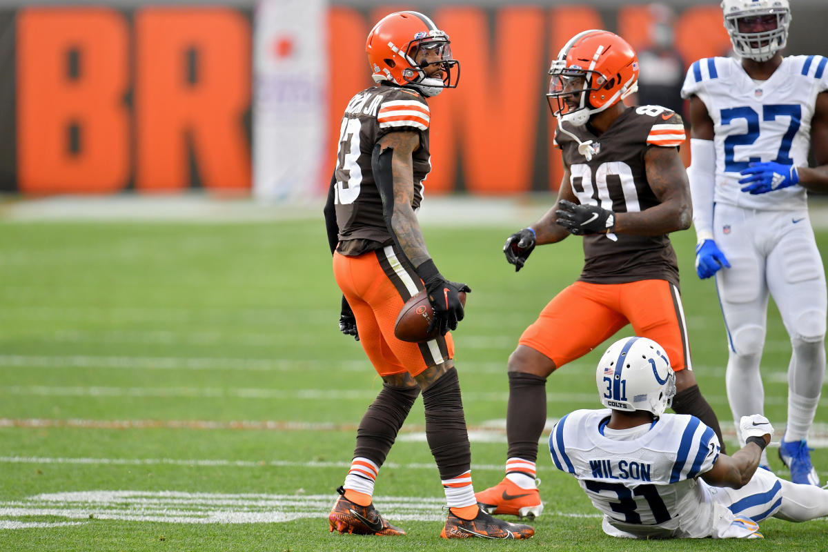 Odell Beckham with a spectacular catch for a 26-yard gain vs. Indianapolis  Colts