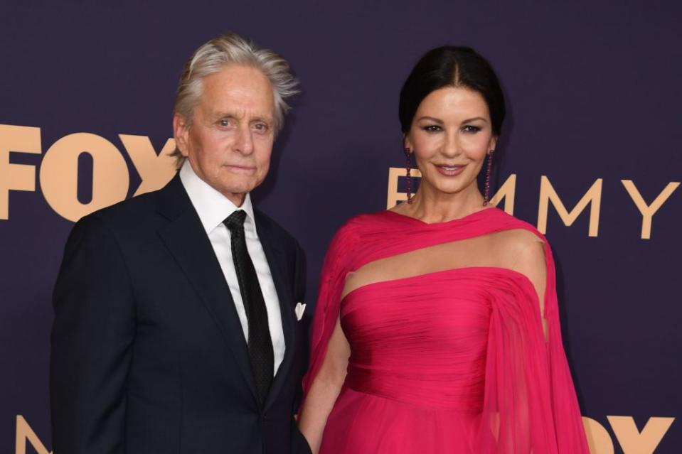 Michael Douglas and Catherine Zeta-Jones attend the 71st Emmy Awards on Sept. 22 at Microsoft Theatre in Los Angeles. (Photo: Robyn Beck/AFP/Getty Images) 