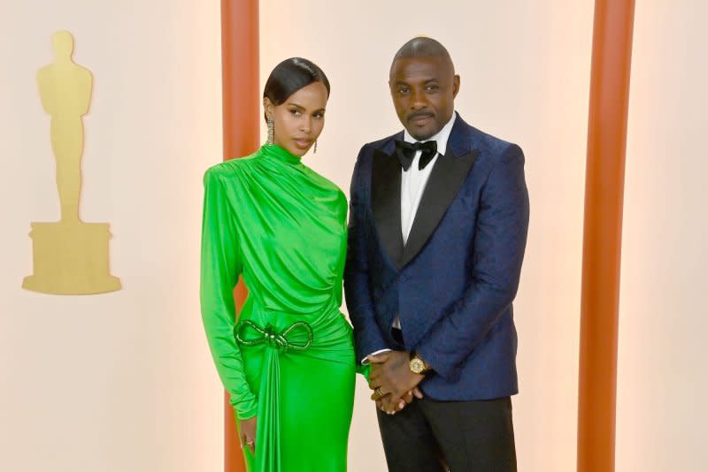 Idris Elba (R) and Sabrina Elba attend the Academy Awards in 2023. File Photo by Jim Ruymen/UPI