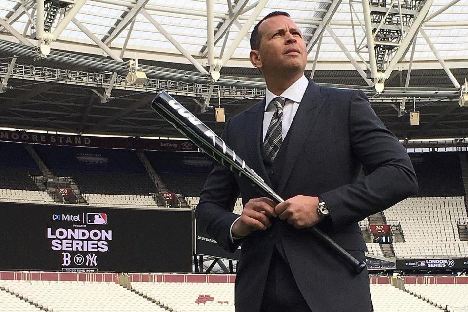 Alex Rodriguez at the London Stadium - the venue for next year's MLB London Series: REUTERS