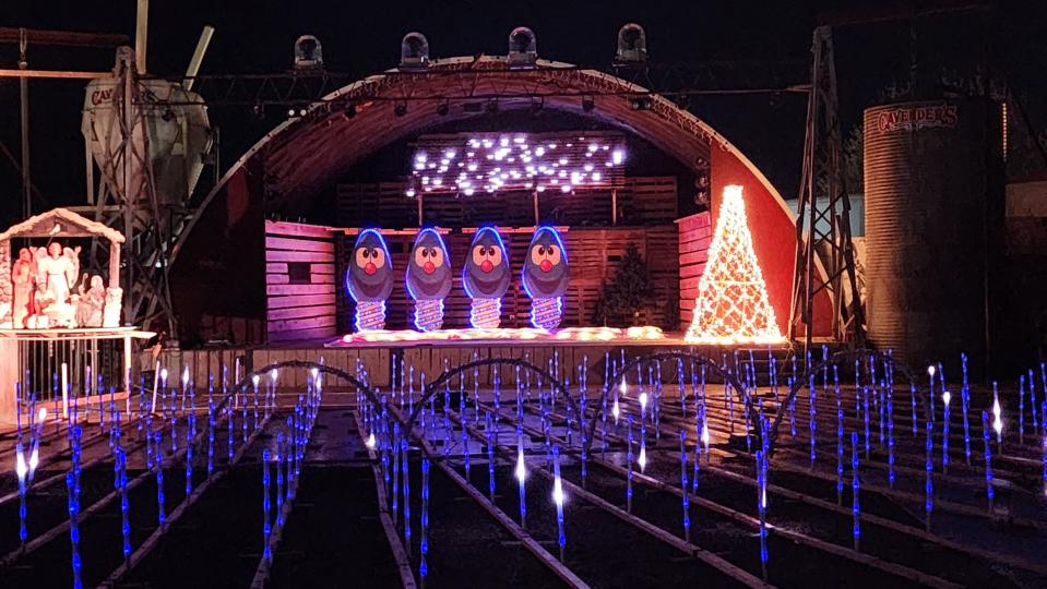 The main light show can be seen at the Tangled Lights holiday attraction at the Starlight Ranch in Amarillo through Dec. 30.