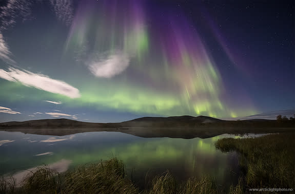 The northern lights, supercharged by a recent solar storm, dance above Naimakka, Finland, in this shot snapped on Sept. 4, 2012, by Ole Salomonsen.