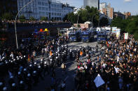 <p>German riot police take their position before the demonstration during the G-20 summit in Hamburg, Germany, July 6, 2017. (Photo: Hannibal Hanschke/Reuters) </p>