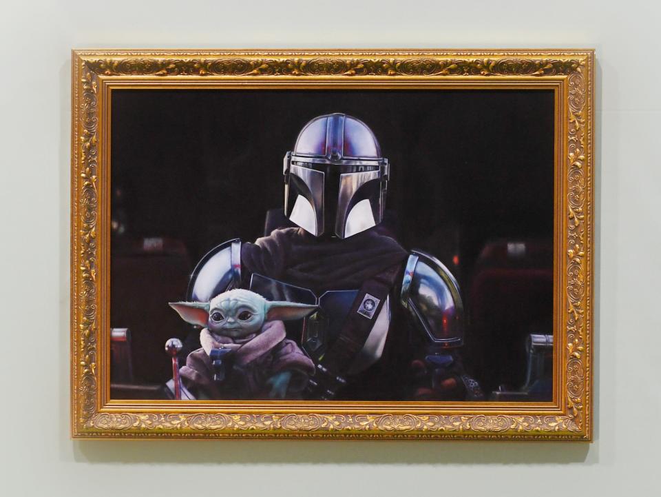 The painting is titled ‘The Mandalorian and the Child'Getty Images for Disney+