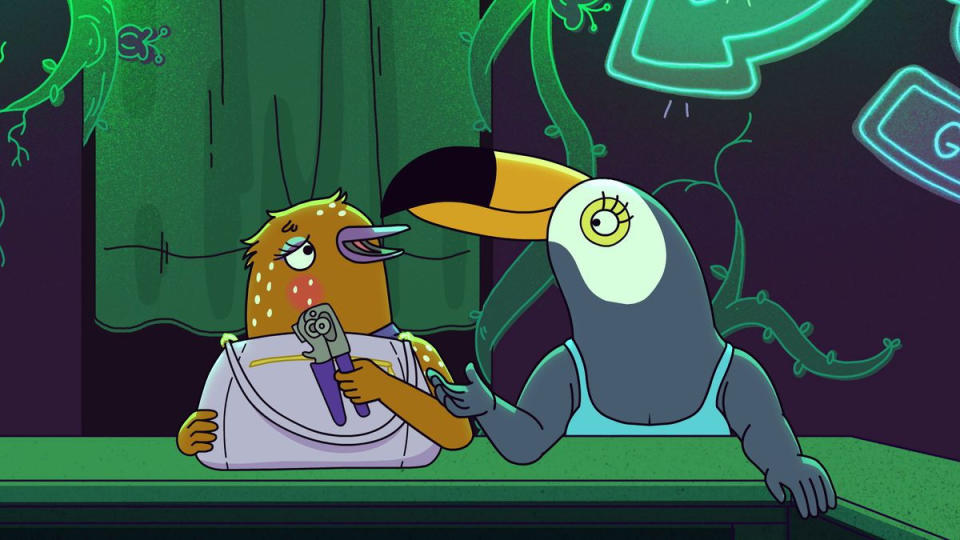 Tuca and Bertie with a can opener