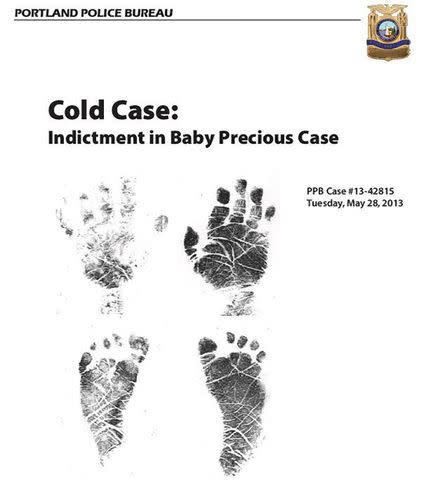 <p>Portland Police Bureau</p> The hand and footprints of "Baby Precious."